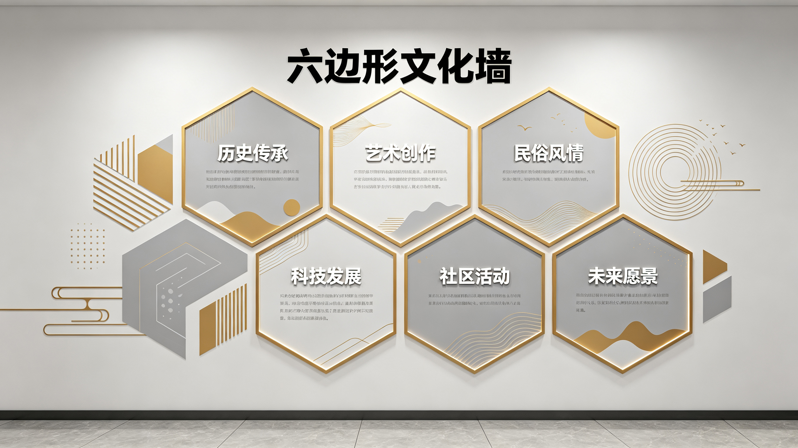 理塘企业文化墙 | 六边形信息美学